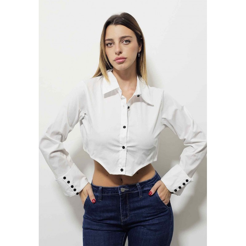 CAMICIA CROP COTONE