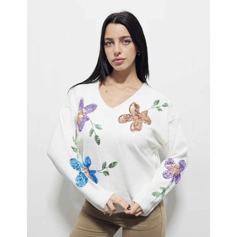 pullover flowery vari colori